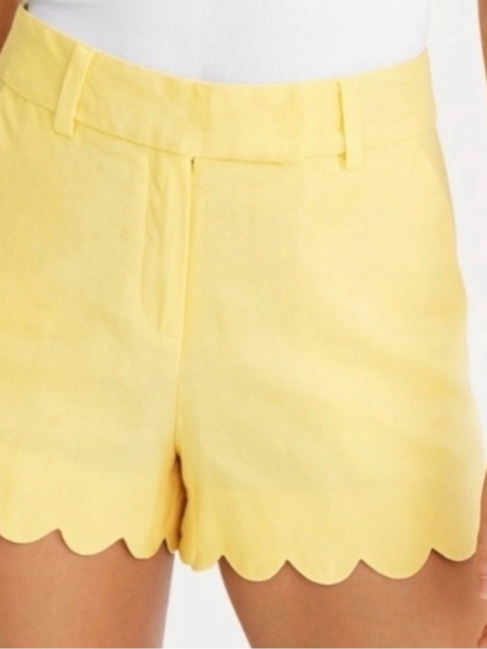 J. Crew Yellow Scallop-Hem Bermuda Shorts